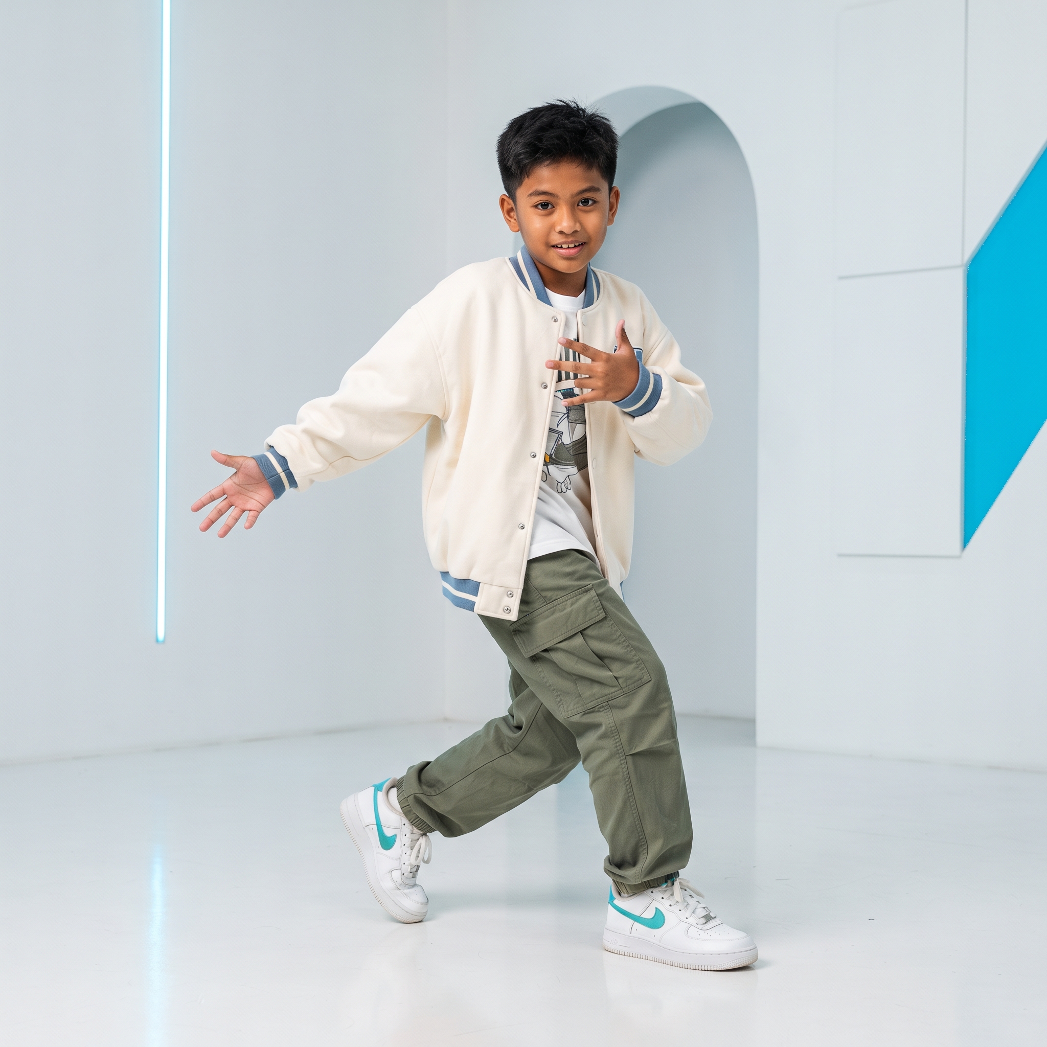 Child learning a beginner dance movement