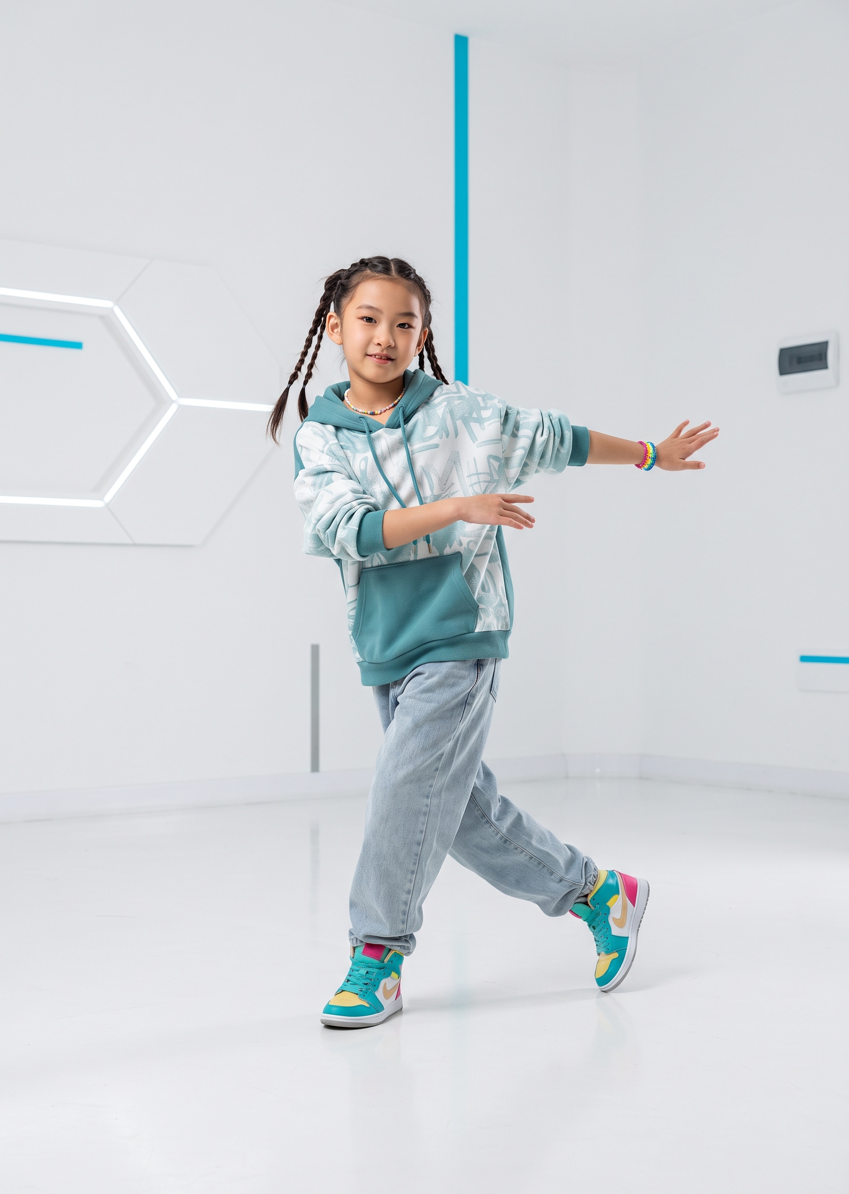 Child performing a dance move
